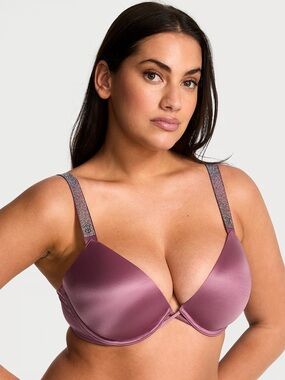 Victoria’s Secret Very Sexy Logo Shine Strap Lightly Lined Low-Cut Demi Bra